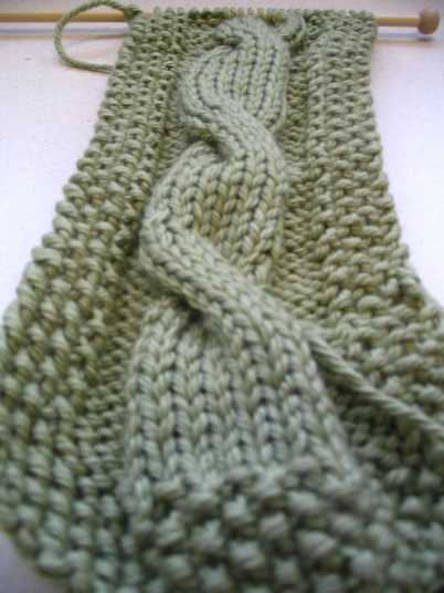 Beginning of Cable Scarf